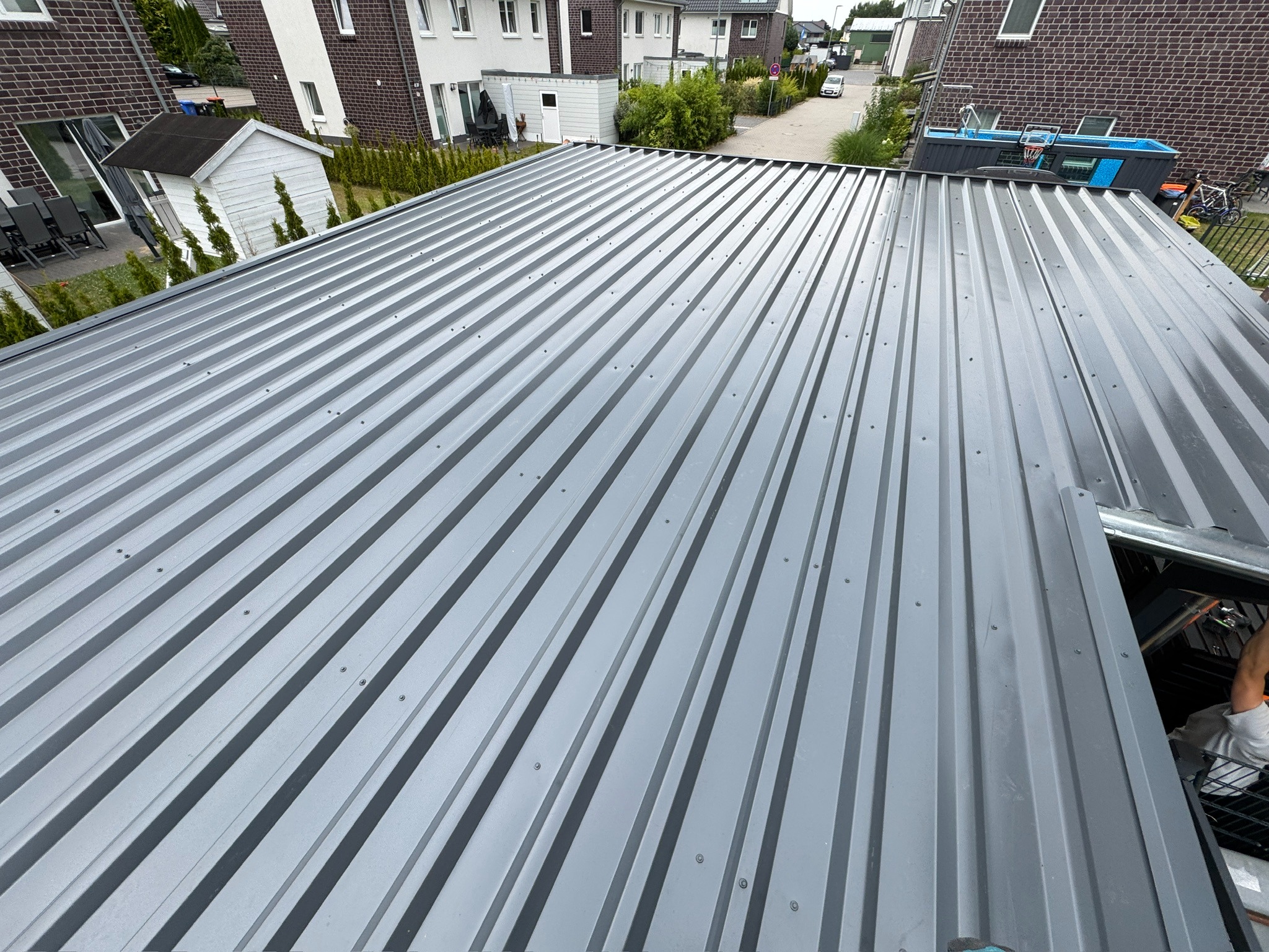 Dacheindeckung aus Trapezblech